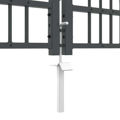 Fence Gate with Spear Top KAMPEN 305 x 75 cm Steel Grey