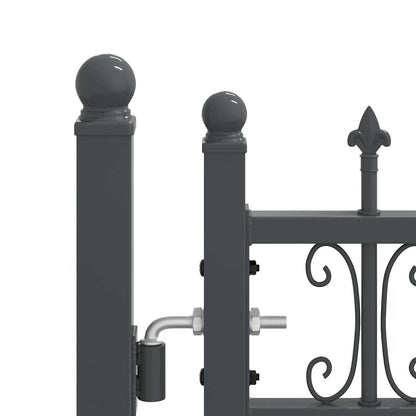 Fence Gate with Spear Top KAMPEN 305 x 100 cm Steel Grey