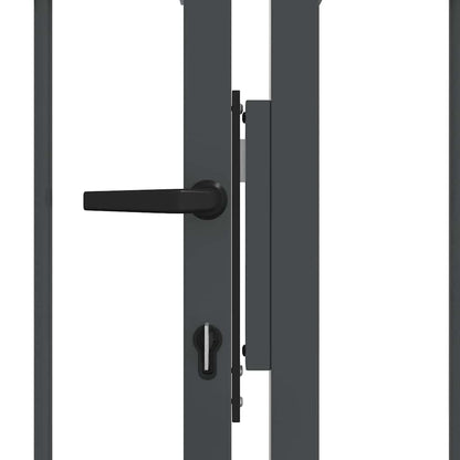 Fence Gate with Spear Top KAMPEN 305 x 100 cm Steel Grey