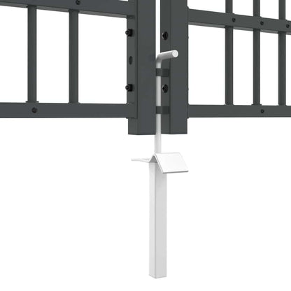 Fence Gate with Spear Top KAMPEN 305 x 100 cm Steel Grey