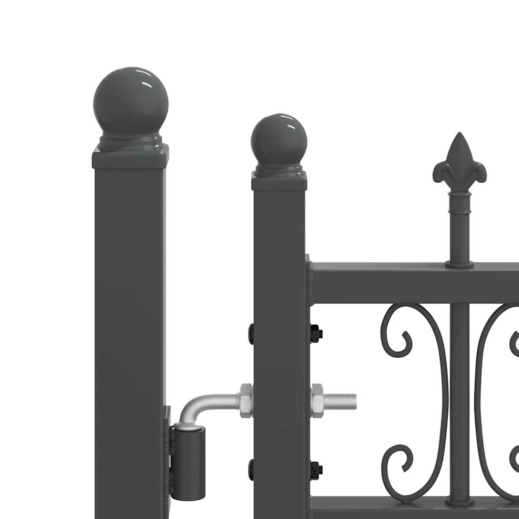 Fence Gate with Spear Top KAMPEN 305 x 125 cm Steel Grey