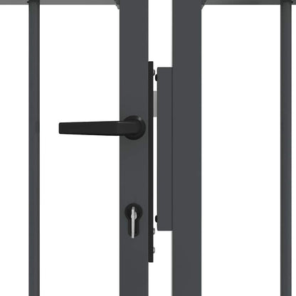 Fence Gate with Spear Top KAMPEN 305 x 125 cm Steel Grey