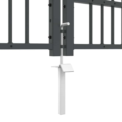 Fence Gate with Spear Top KAMPEN 305 x 125 cm Steel Grey