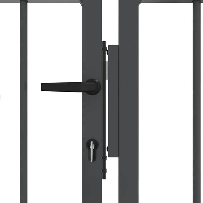 Fence Gate with Spear Top KAMPEN 404 x 100 cm Steel Grey