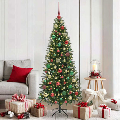 Christmas Bauble Set with 300 LEDs 120 pcs Multicolour Plastic
