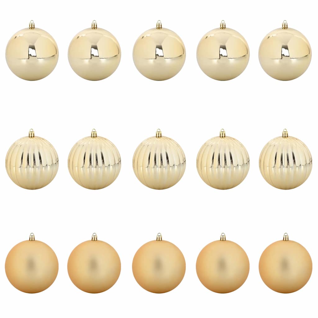 Christmas Bauble Set 15 pcs Gold
