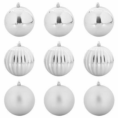 Christmas Bauble Set 9 pcs Silver