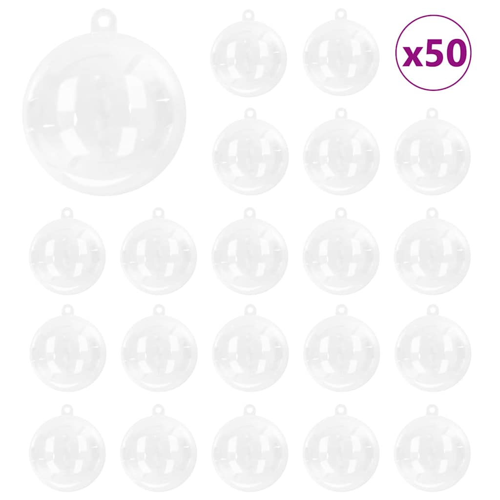 Christmas Bauble Set 50 pcs Transparent Ø 5 cm