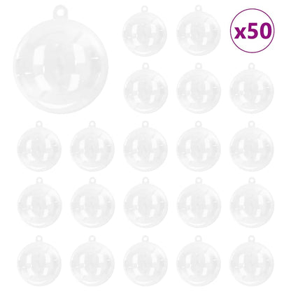 Christmas Bauble Set 50 pcs Transparent Ø 5 cm