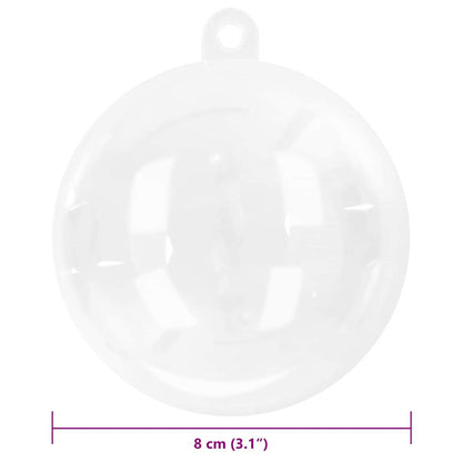 Christmas Bauble Set 25 pcs Transparent Ø 8 cm