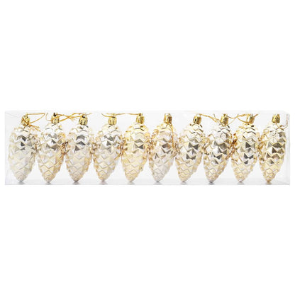 Christmas Pine Cone Ball 40 pcs Gold Plastic