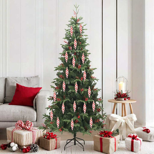 Christmas Spiral Shape Ball 40 pcs Red 3 x 11 cm Plastic