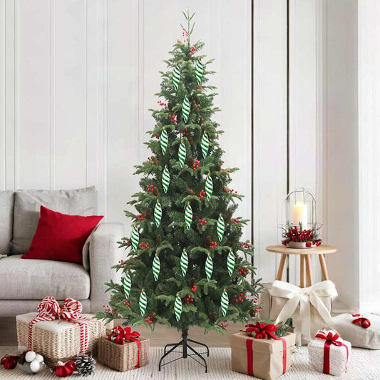 Christmas Spiral Shape Ball 40 pcs Green 3 x 11 cm Plastic
