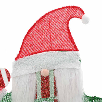 Lighted Gnome with 60 LEDs Warm White 71 x 64 cm Tinsel Fabric