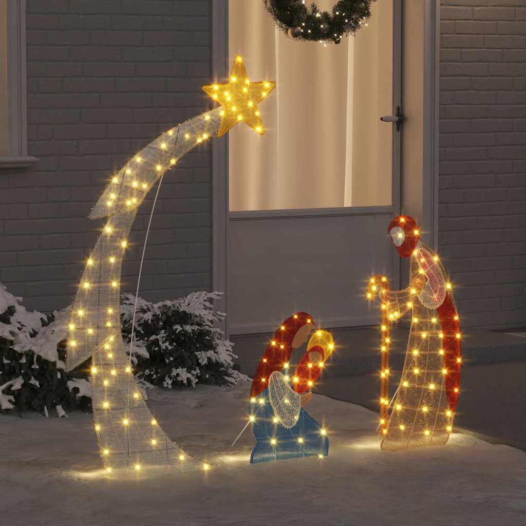 Nativity Scene LEDs Warm White 149 x 32 x 127.5 cm Polyester