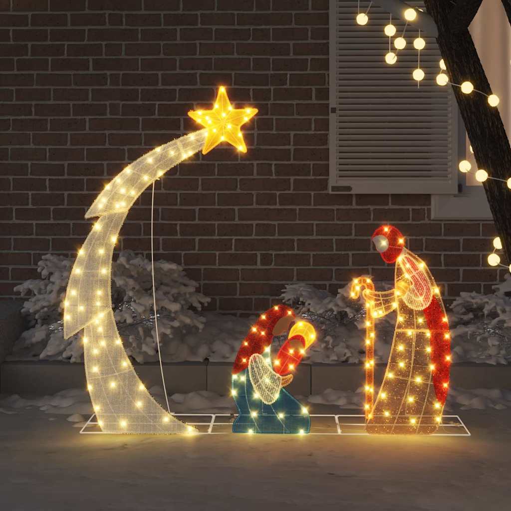 Nativity Scene LEDs Warm White 149 x 32 x 127.5 cm Polyester