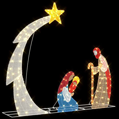 Nativity Scene LEDs Warm White 149 x 32 x 127.5 cm Polyester
