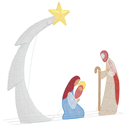 Nativity Scene LEDs Warm White 149 x 32 x 127.5 cm Polyester