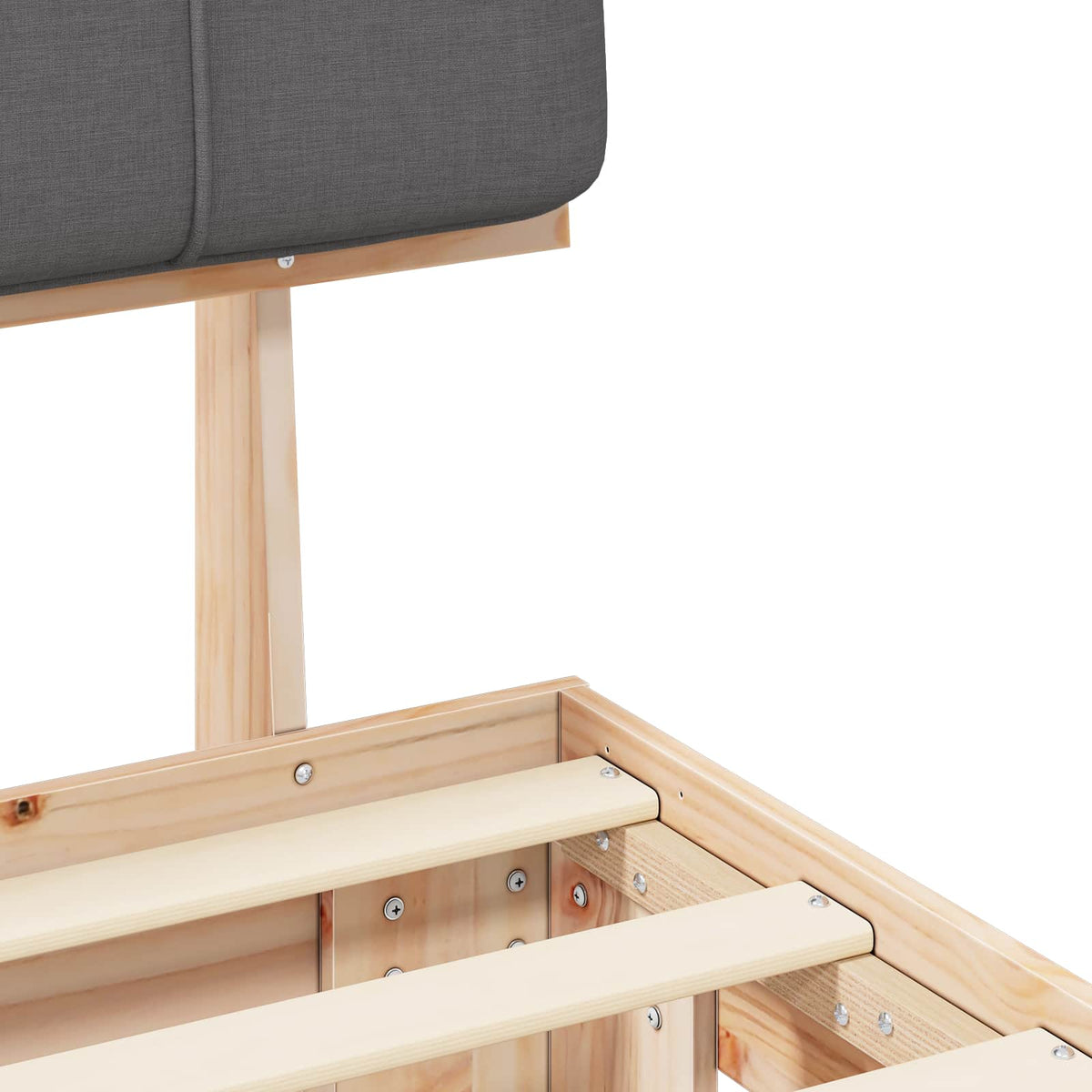 Bed Frame with Upholstered Headboard Dark Grey 200 x 200 cm