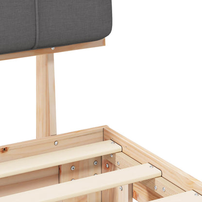 Bed Frame with Upholstered Headboard Dark Grey 200 x 200 cm