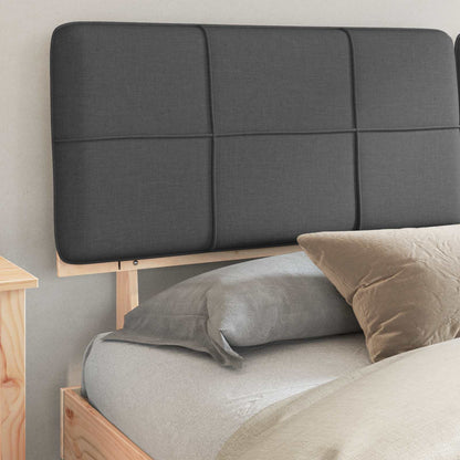 Bed Frame with Upholstered Headboard Dark Grey 200 x 200 cm