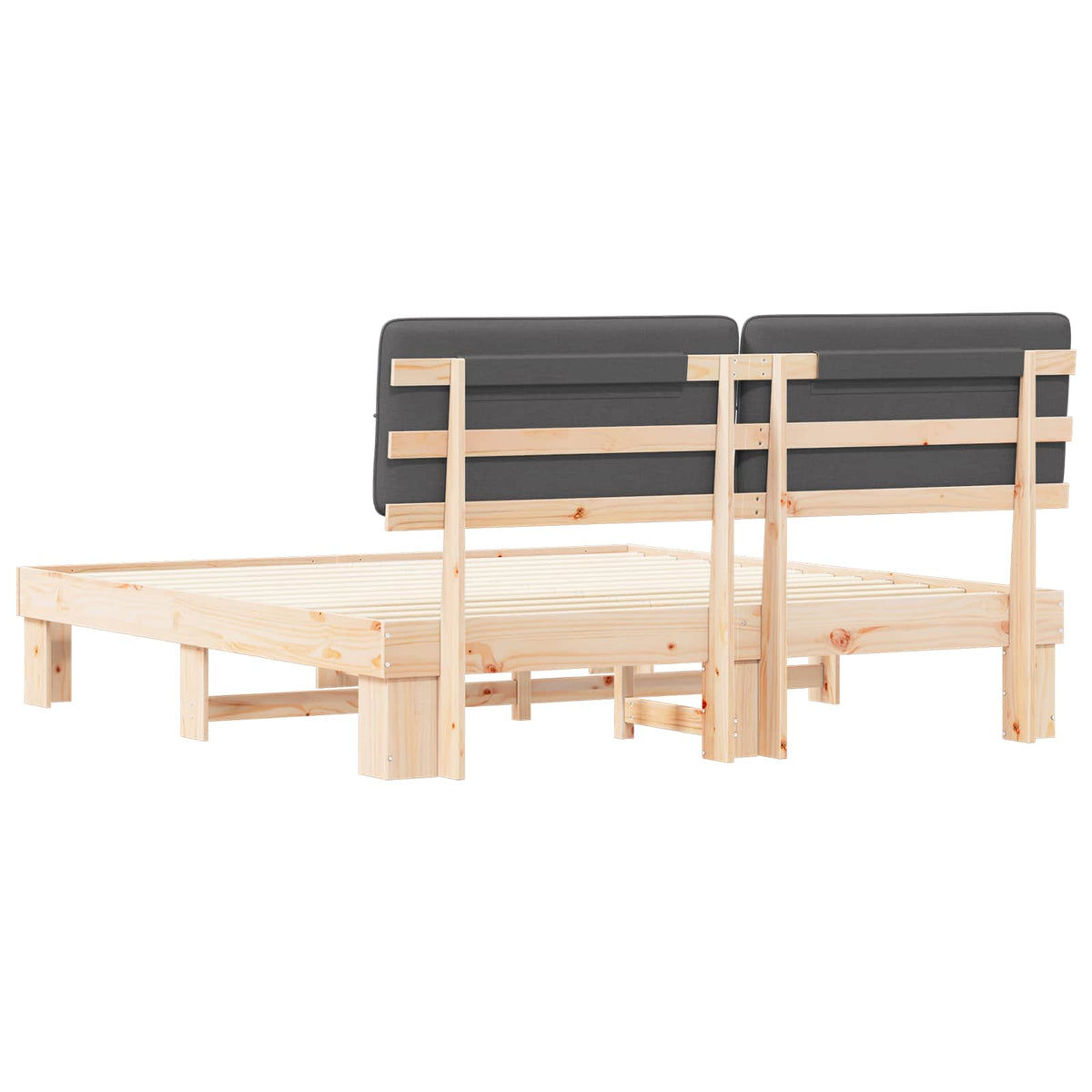 Bed Frame with Upholstered Headboard Dark Grey 200 x 200 cm