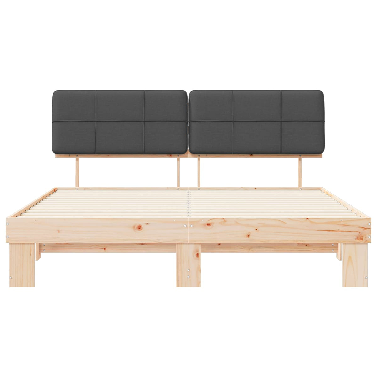 Bed Frame with Upholstered Headboard Dark Grey 200 x 200 cm