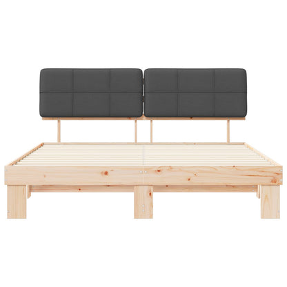 Bed Frame with Upholstered Headboard Dark Grey 200 x 200 cm