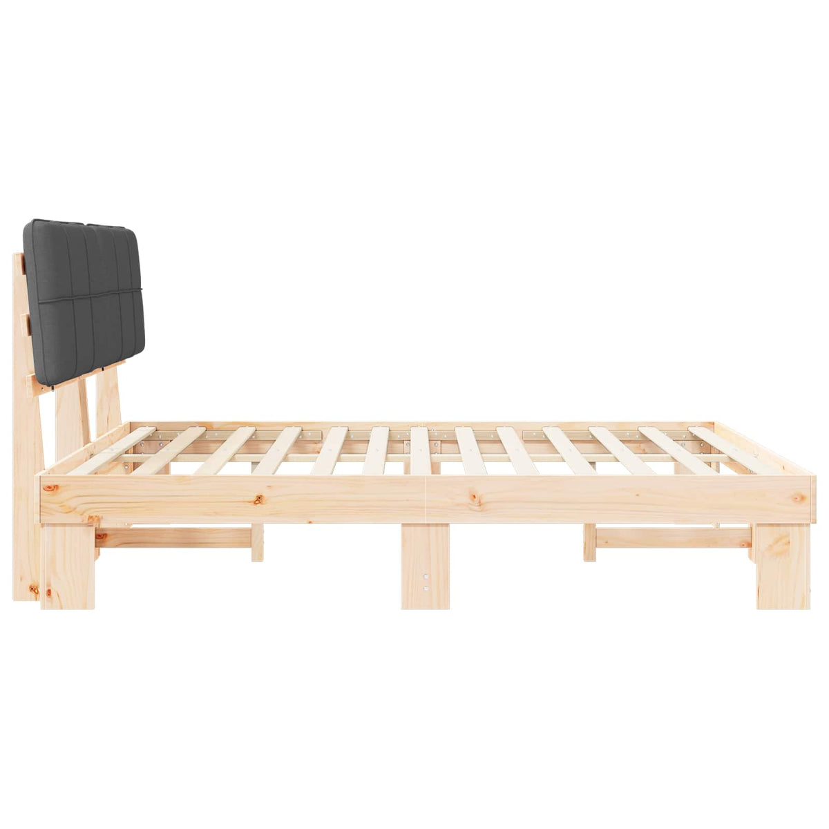 Bed Frame with Upholstered Headboard Dark Grey 200 x 200 cm