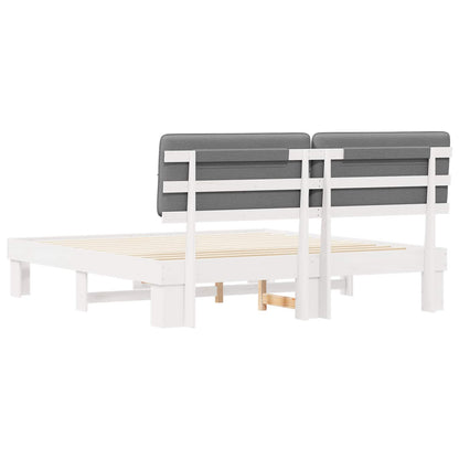 Bed Frame with Upholstered Headboard Light Grey 200 x 200 cm