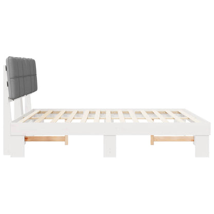 Bed Frame with Upholstered Headboard Light Grey 200 x 200 cm