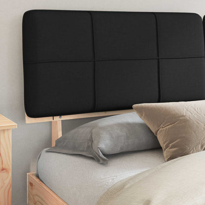 Bed Frame with Upholstered Headboard Black 180 x 200 cm