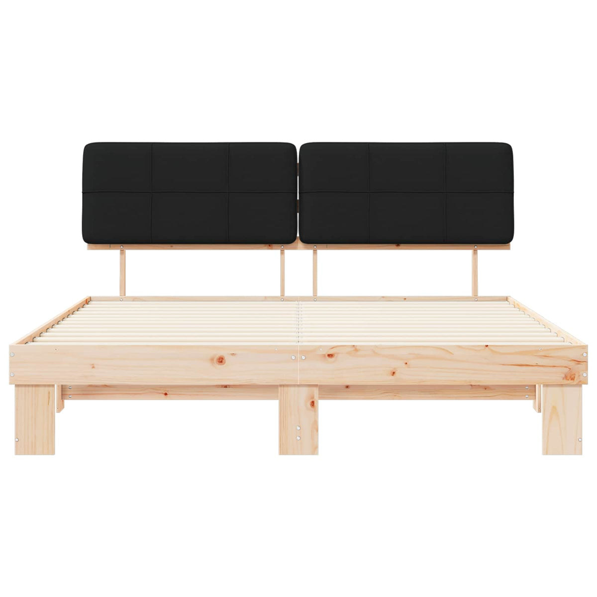 Bed Frame with Upholstered Headboard Black 180 x 200 cm