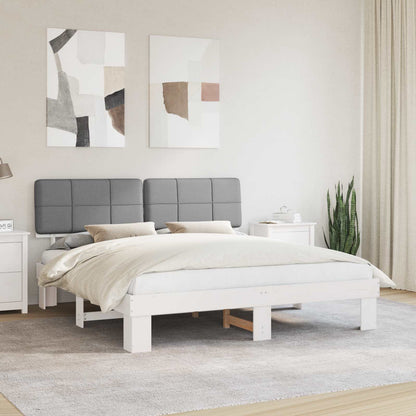 Bed Frame with Upholstered Headboard Light Grey 180 x 200 cm