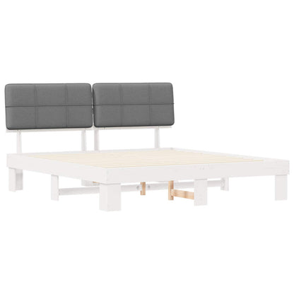 Bed Frame with Upholstered Headboard Light Grey 180 x 200 cm