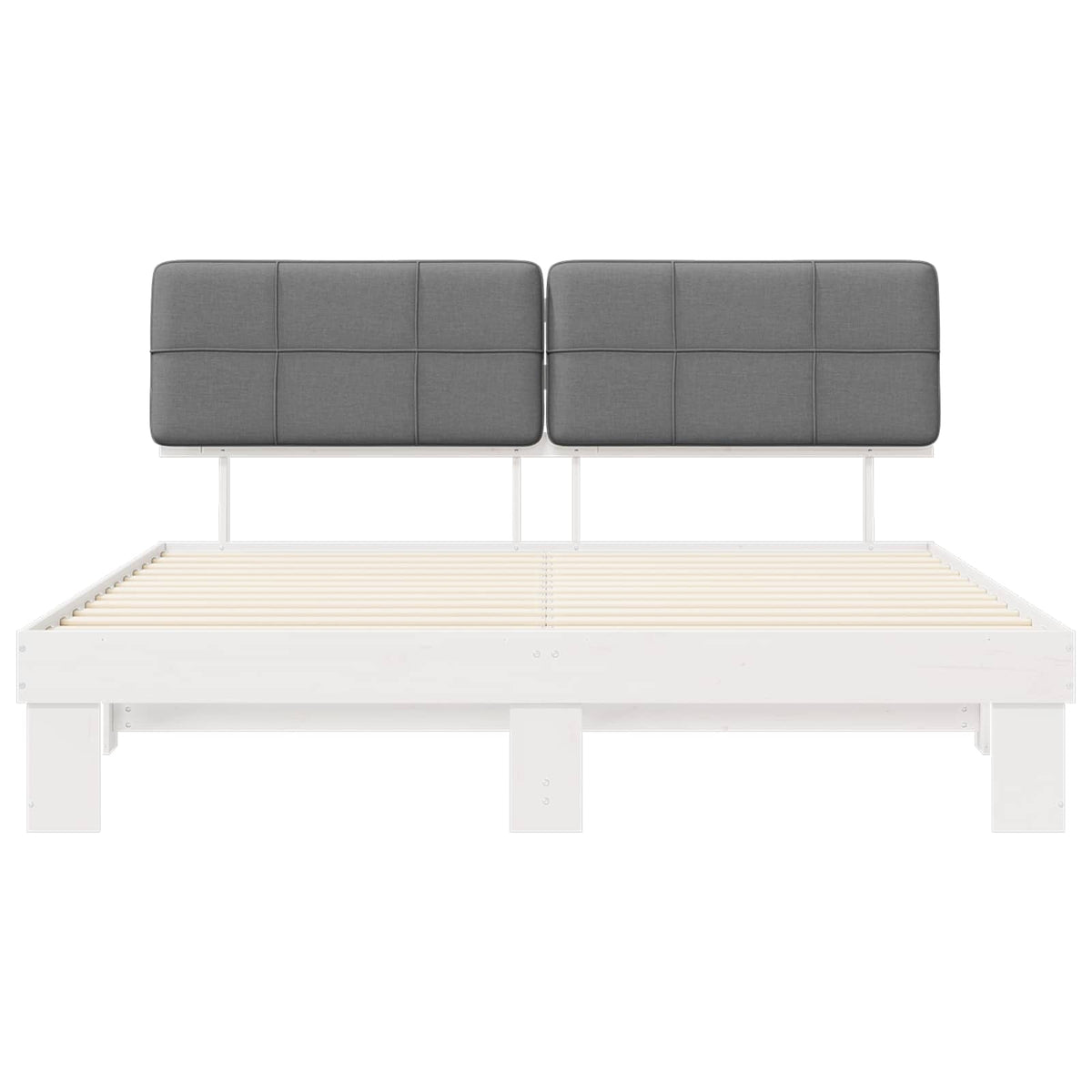 Bed Frame with Upholstered Headboard Light Grey 180 x 200 cm