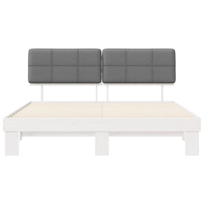 Bed Frame with Upholstered Headboard Light Grey 180 x 200 cm
