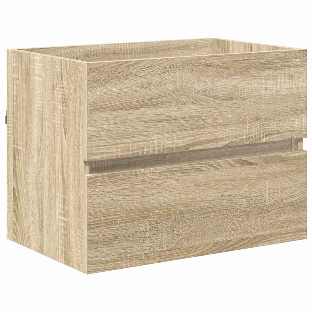 Bathroom Furniture Set with Drawer Sonoma Oak Engineered Wood