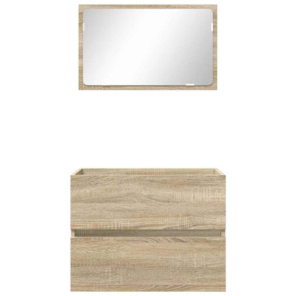 Bathroom Furniture Set with Drawer Sonoma Oak Engineered Wood