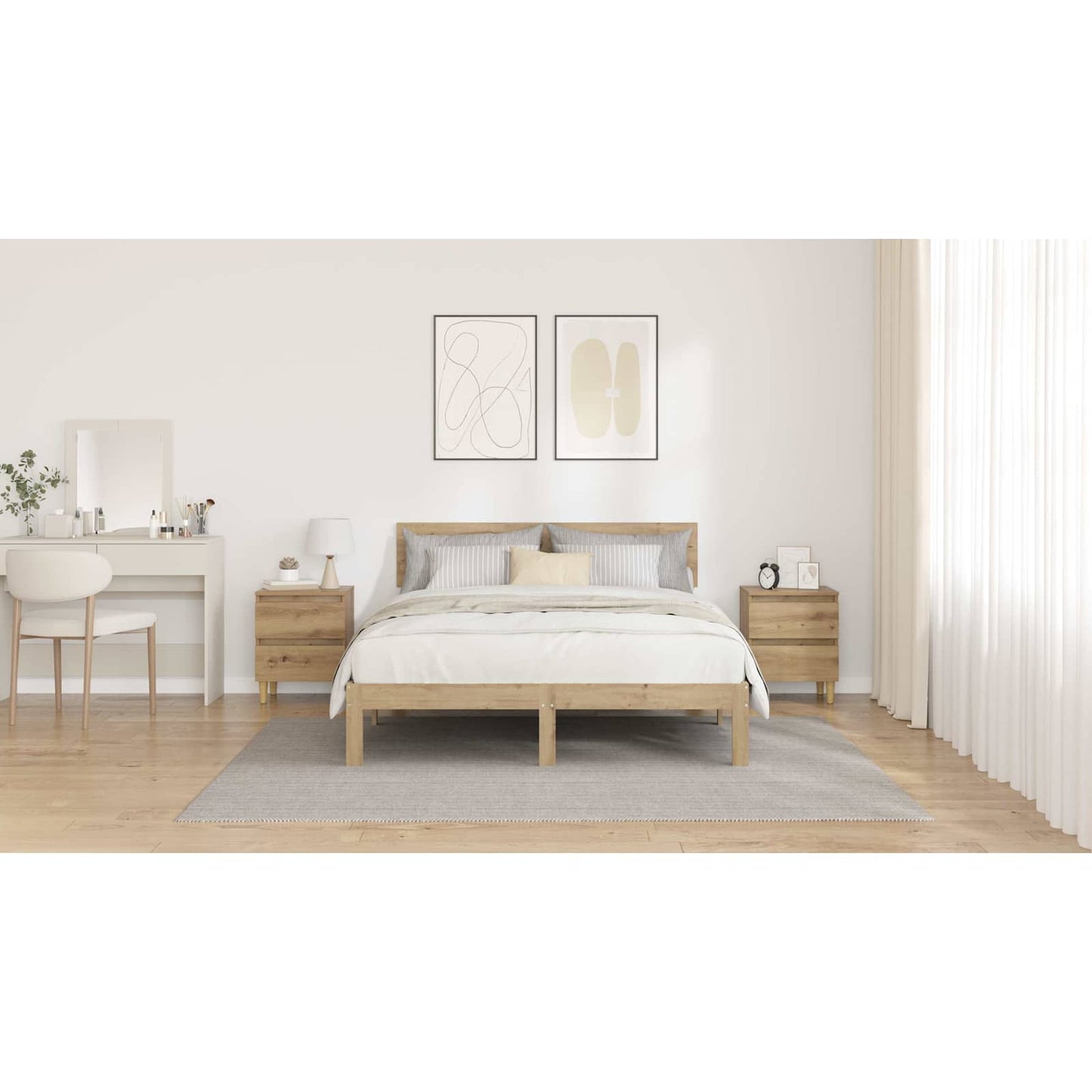 Bed Cabinets 2 pcs Artisan Oak 40 x 35 x 50 cm Engineered Wood