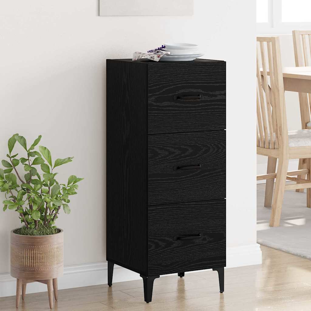 Sideboard Black Oak 34.5 x 34 x 90 cm Engineered Wood