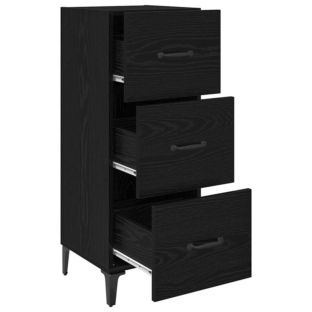 Sideboard Black Oak 34.5 x 34 x 90 cm Engineered Wood