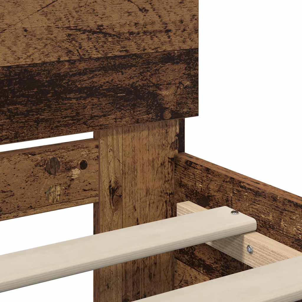 Bed Frame with Headboard Old Wood 100 x 200 cm Engineered Wood