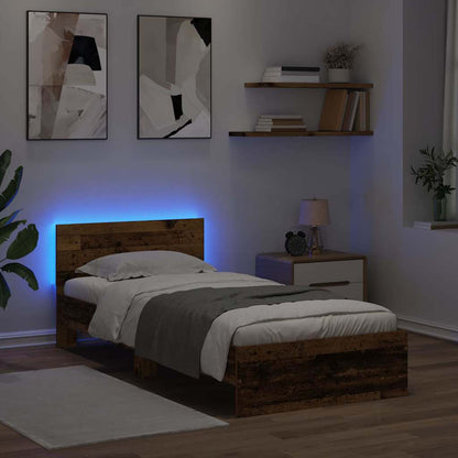 Bed Frame with Headboard Old Wood 100 x 200 cm Engineered Wood