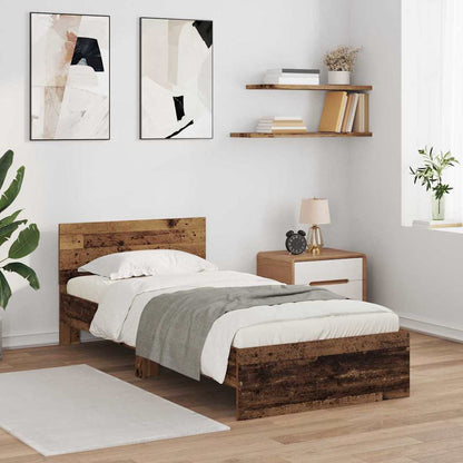 Bed Frame with Headboard Old Wood 100 x 200 cm Engineered Wood