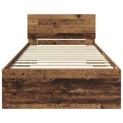 Bed Frame with Headboard Old Wood 100 x 200 cm Engineered Wood