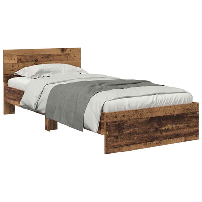 Bed Frame with Headboard Old Wood 100 x 200 cm Engineered Wood