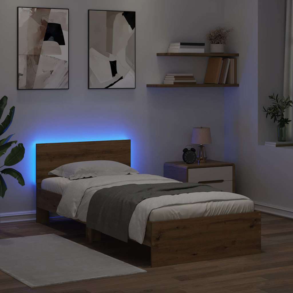 Bed Frame Artisan Oak 90 x 200 cm Engineered Wood