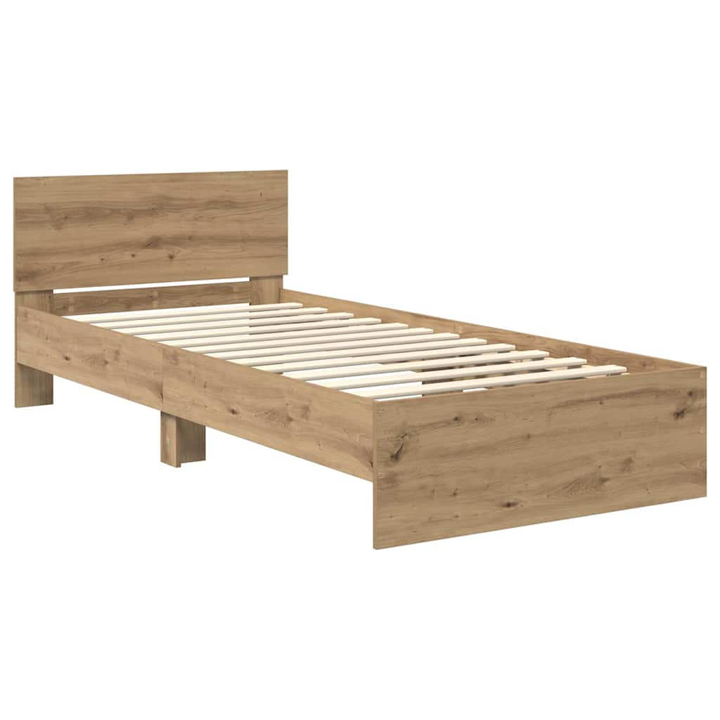 Bed Frame Artisan Oak 90 x 200 cm Engineered Wood