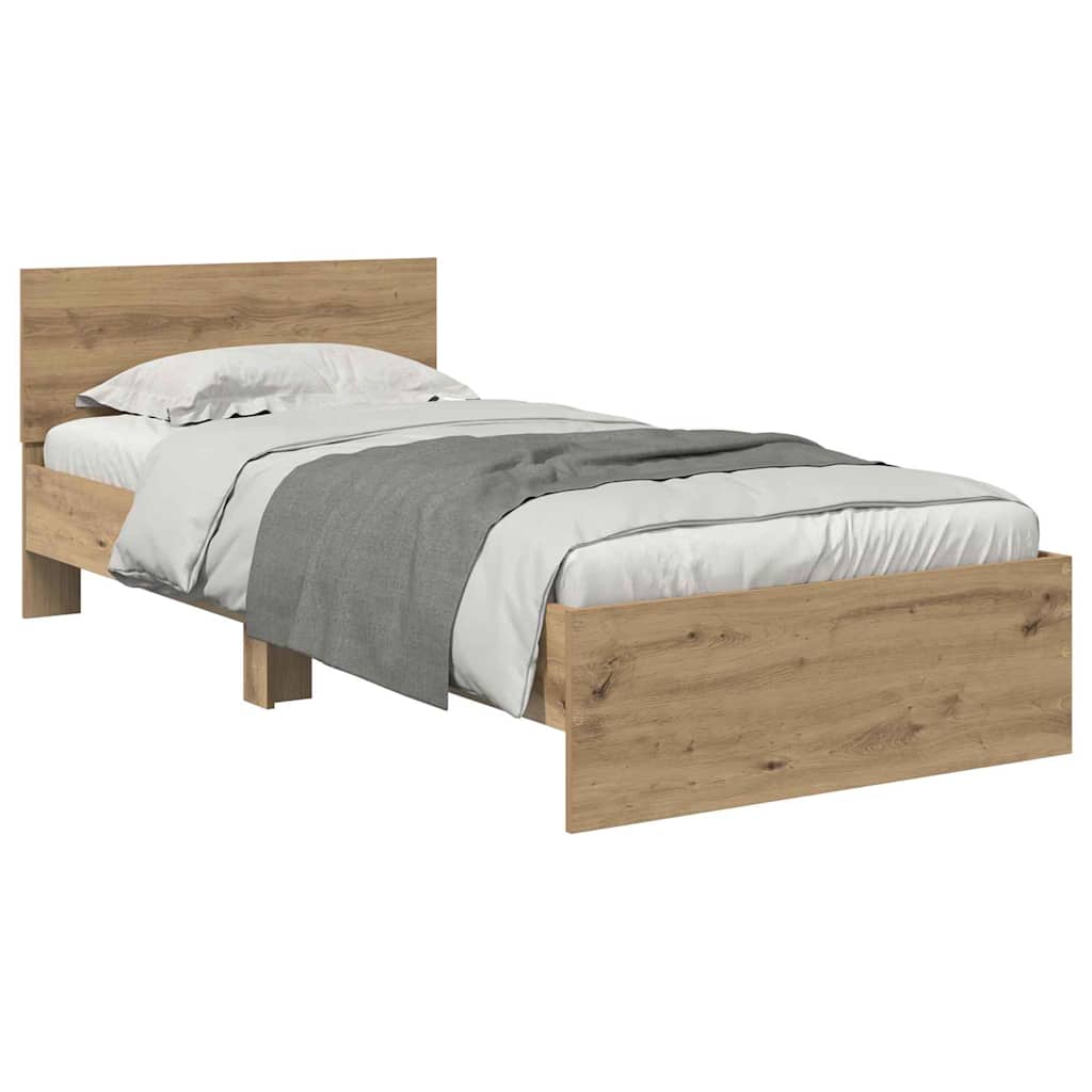 Bed Frame Artisan Oak 90 x 200 cm Engineered Wood